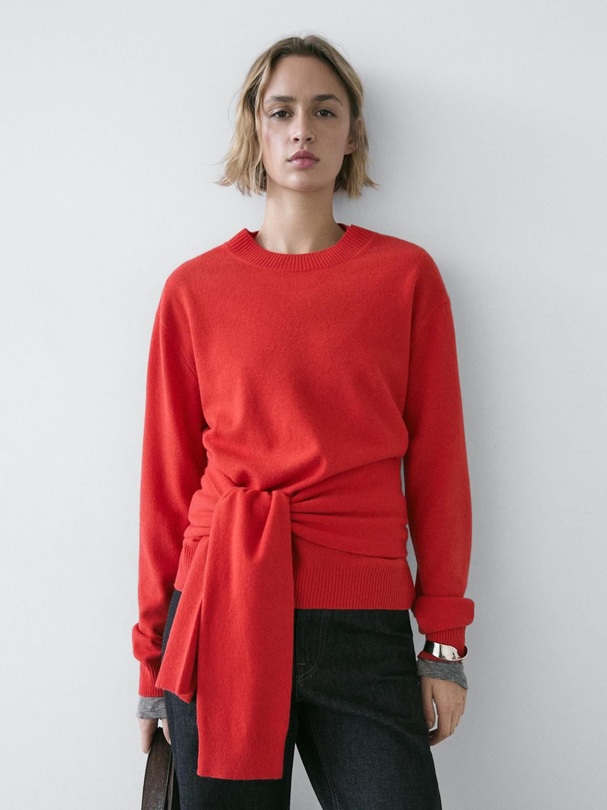 마시모두띠 프리미엄 울 라운드넥 니트 스웨터 5639/539 ORANGE - 상세 이미지 3