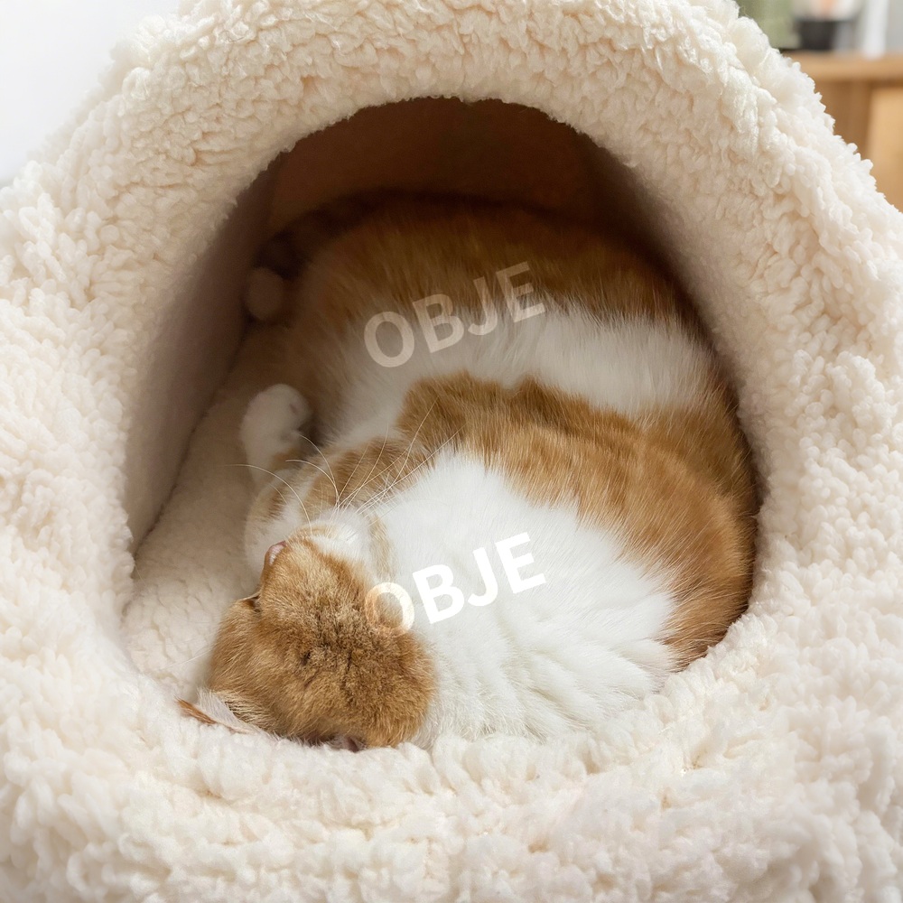 겨울 램스울 고양이 침대 소형견 밀폐형 이미지 6