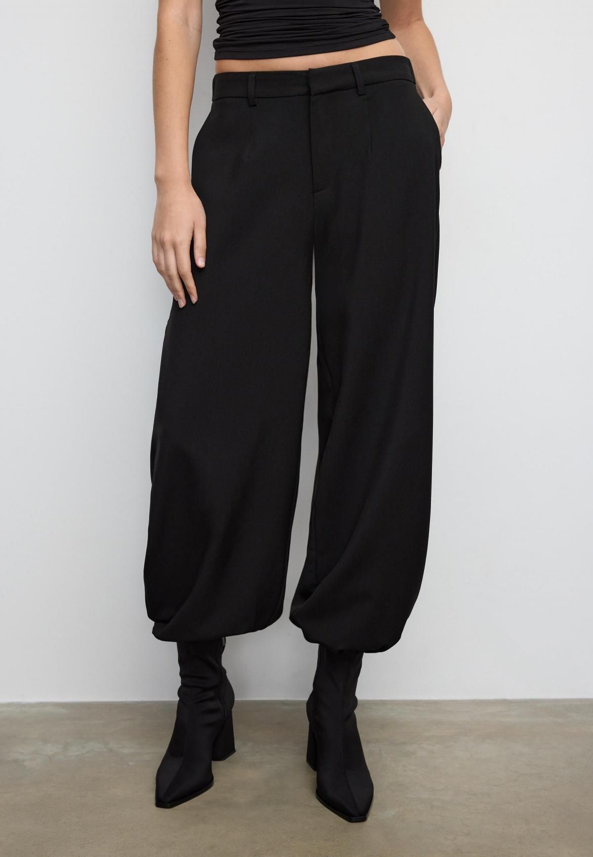 스트라디바리우스 테크니컬 벌룬 와이드 팬츠 블랙 7261/193 BLACK - 상품 이미지