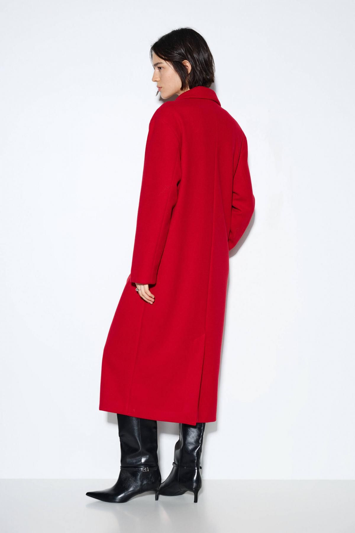 풀앤베어 소프트 롱 레드 더블버튼 코트 3755/408 RED - 상세 이미지 4