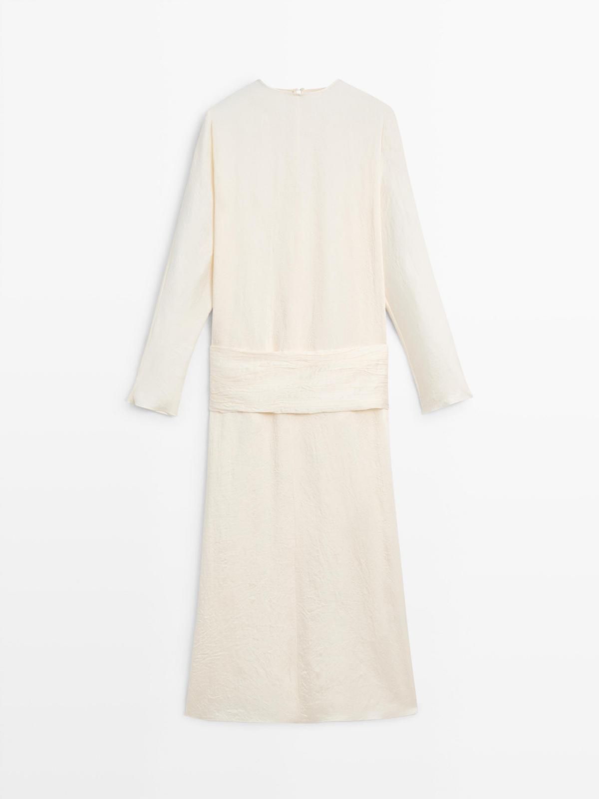 마시모두띠 새시 벨트 미디 원피스 아이보리 9113/950 BEIGE - 메인 이미지