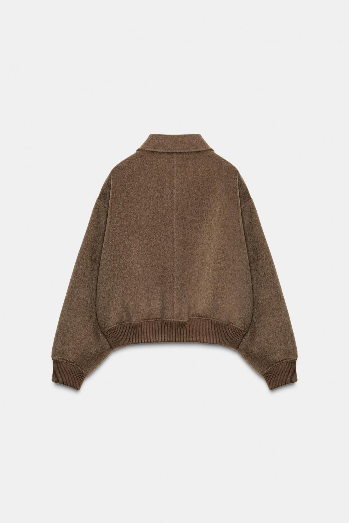 자라 울블렌드 봄버 재킷 브라운 7522/040 BROWN / TAUPE - 상세 이미지 3