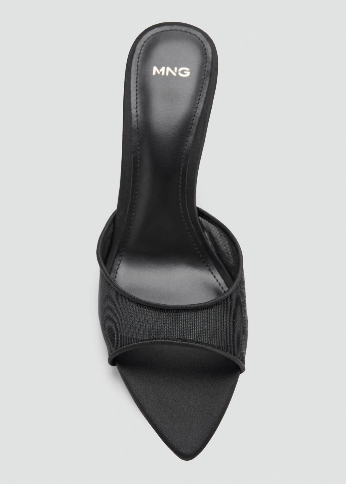 망고 스틸레토힐 블랙 뮬 샌들 8cm 27052552 NEGRO - 상세 이미지 4