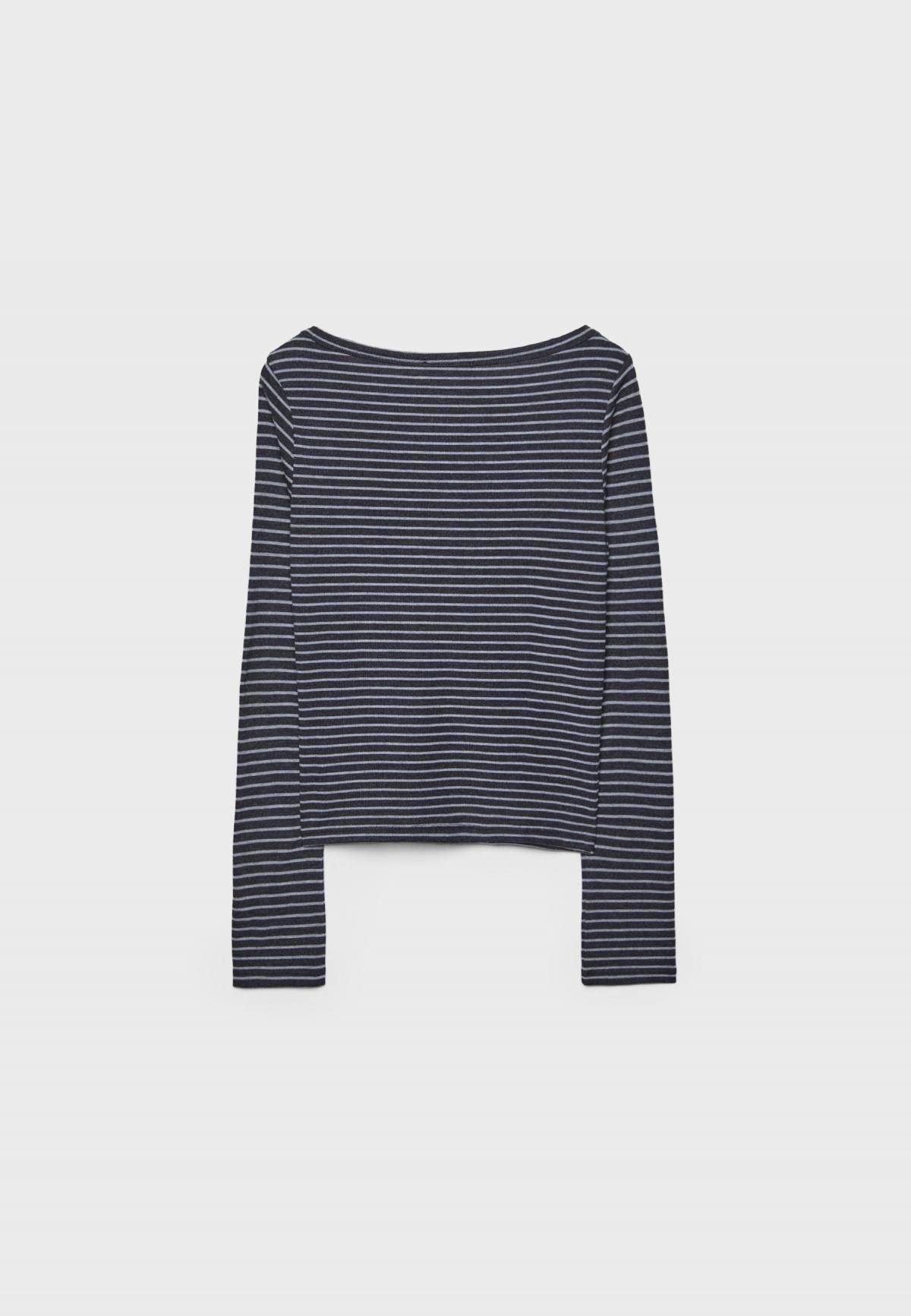 스트라디바리우스 스트라이프 보트넥 긴팔 티셔츠 8051/692 DARK GREY - 상세 이미지 2