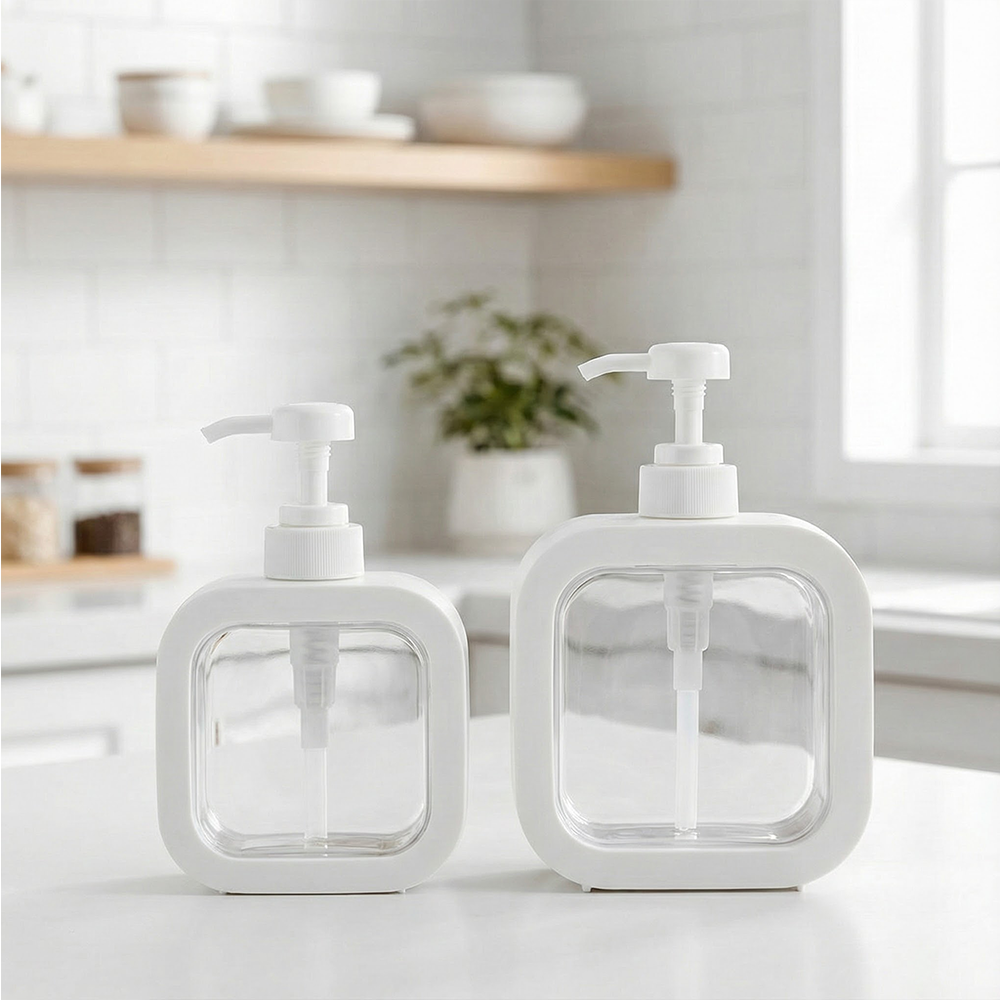 샴푸 디스펜서 1+1 욕실 샴푸통 주방 세제통 리필 공병 300ml 500ml - 상품 이미지