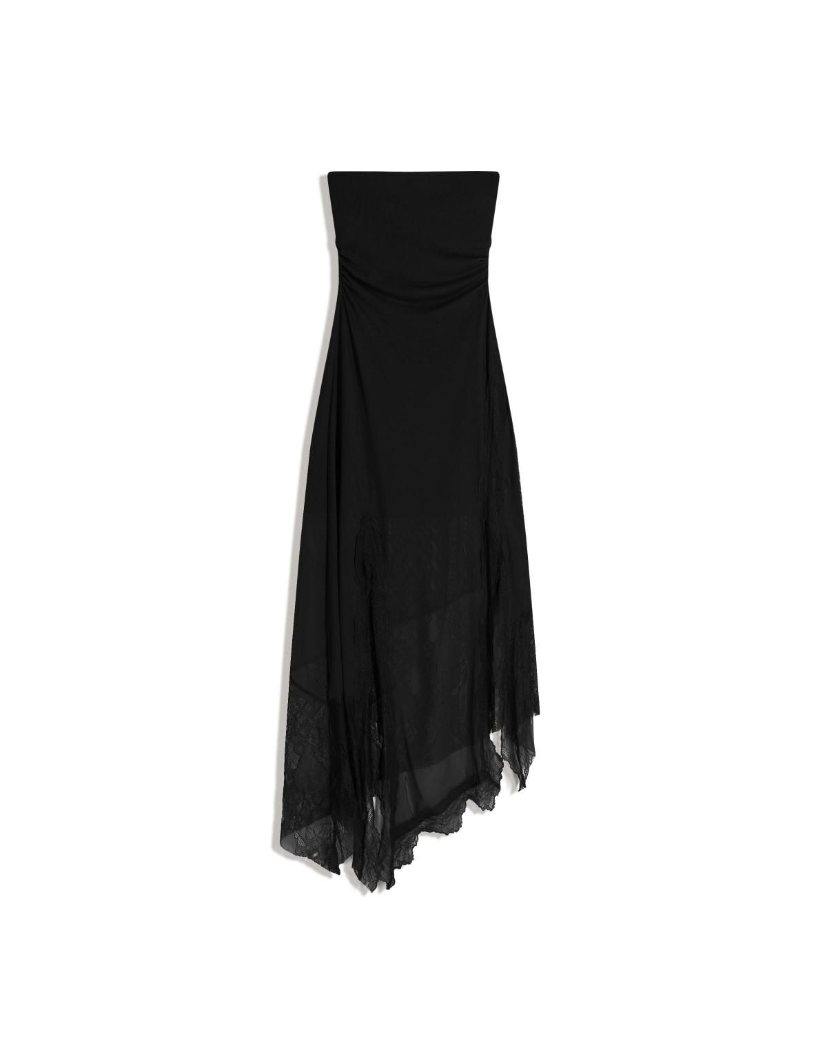 버쉬카 레이스 오프숄더 튤 미디 원피스 1160/218 BLACK - 메인 이미지