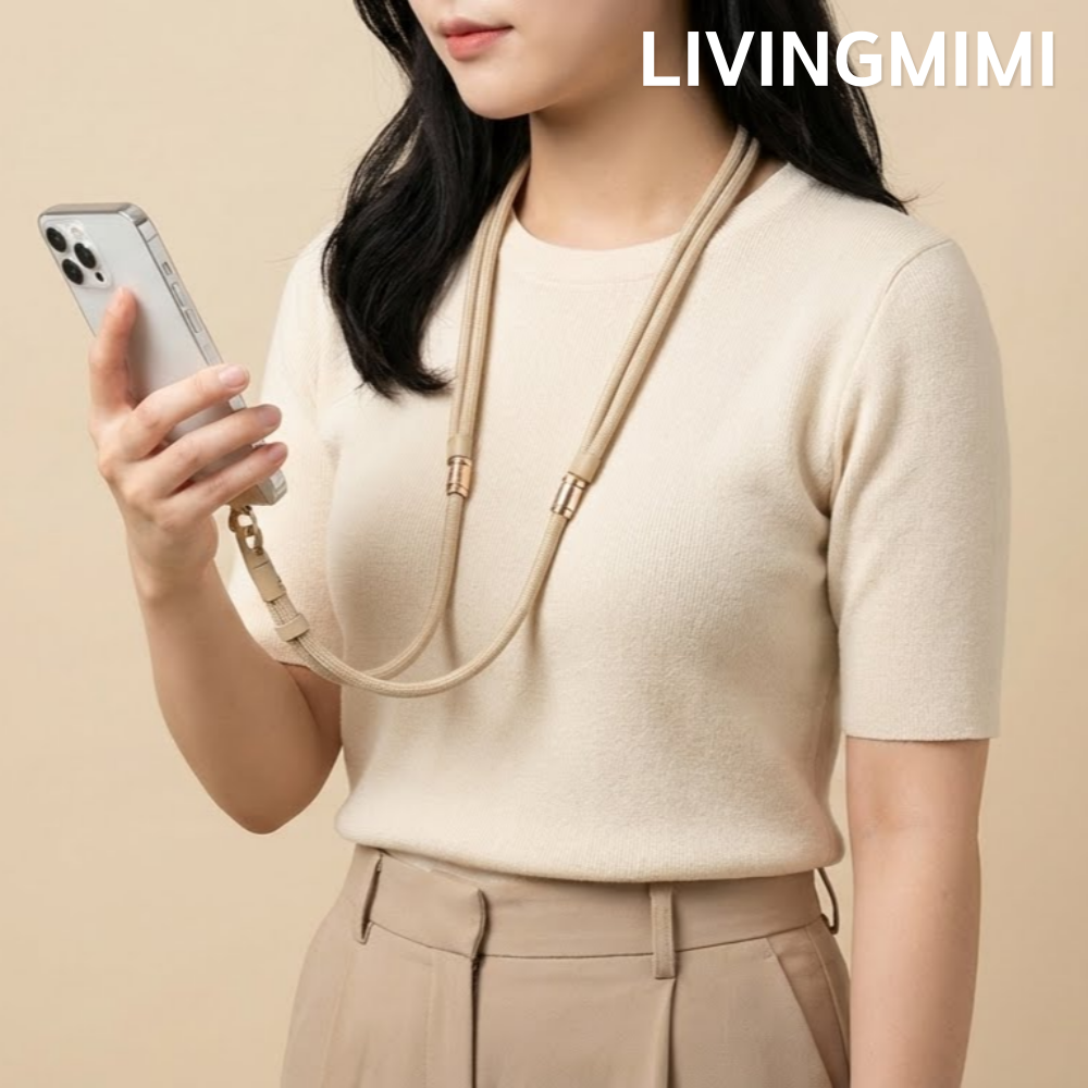 리빙미미 핸드폰 스트랩 3in1 줄 고리 목걸이 크로스 손목 도난방지 분실 유럽여행