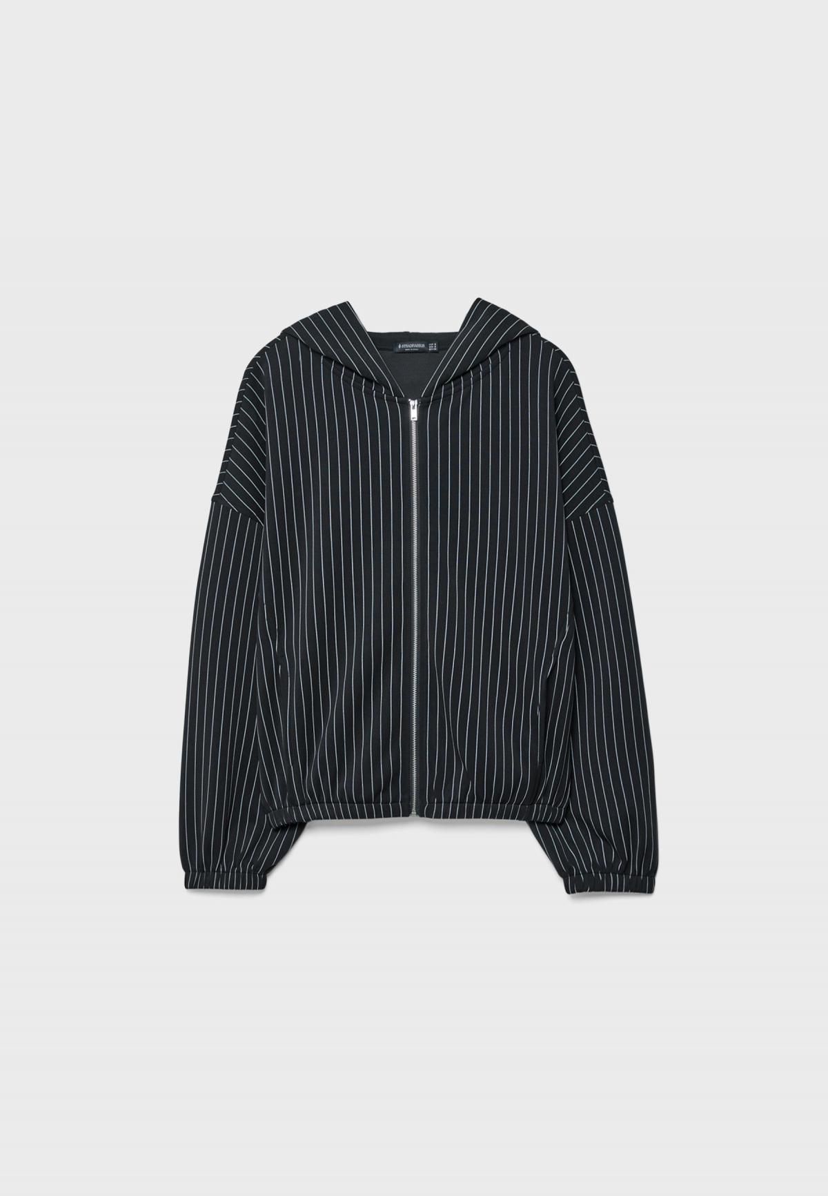 스트라디바리우스 소프트 스트라이프 집업 후드티 8697/277 DARK GREY - 메인 이미지