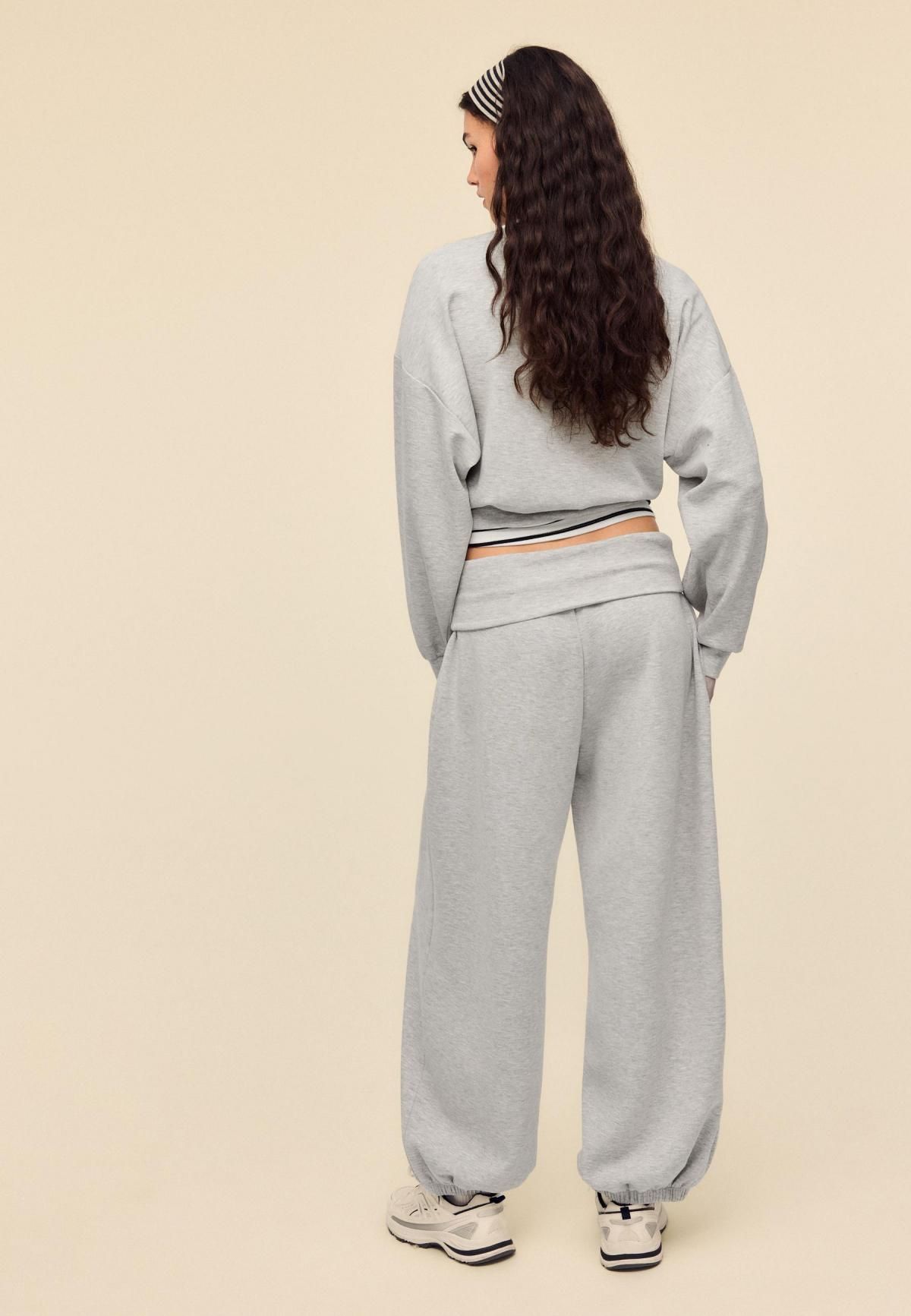 스트라디바리우스 소프트 와이드 턴업 조거 팬츠 8742/277 GREY MELANGE - 상세 이미지 3