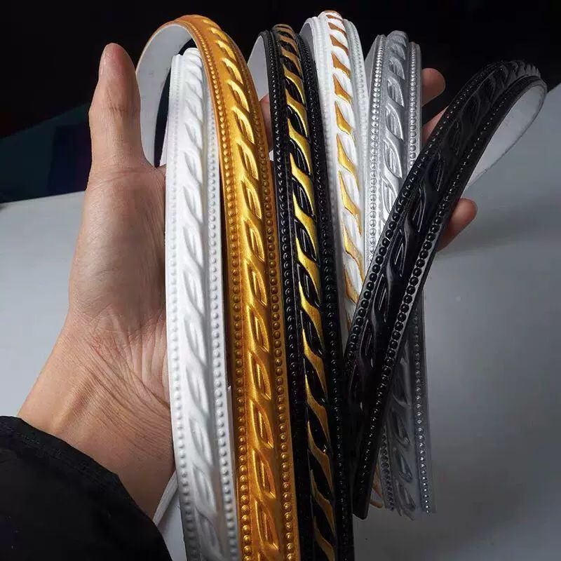 PVC 테두리 띠몰딩 몰딩 인테리어 스트랩 스트립 셀프 화이트 폭 1.2cm 두께 0.6cm - 상품 이미지