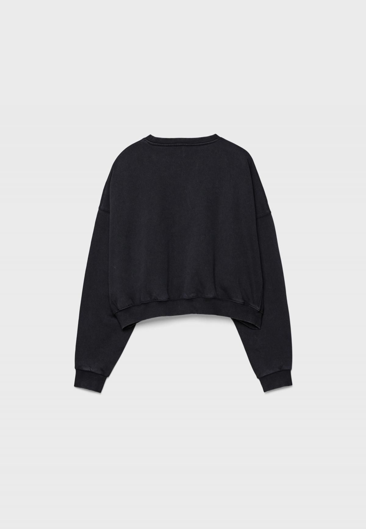 스트라디바리우스 소프트 애시드 워시 라운드넥 맨투맨 7652/441 DARK GREY - 상세 이미지 3