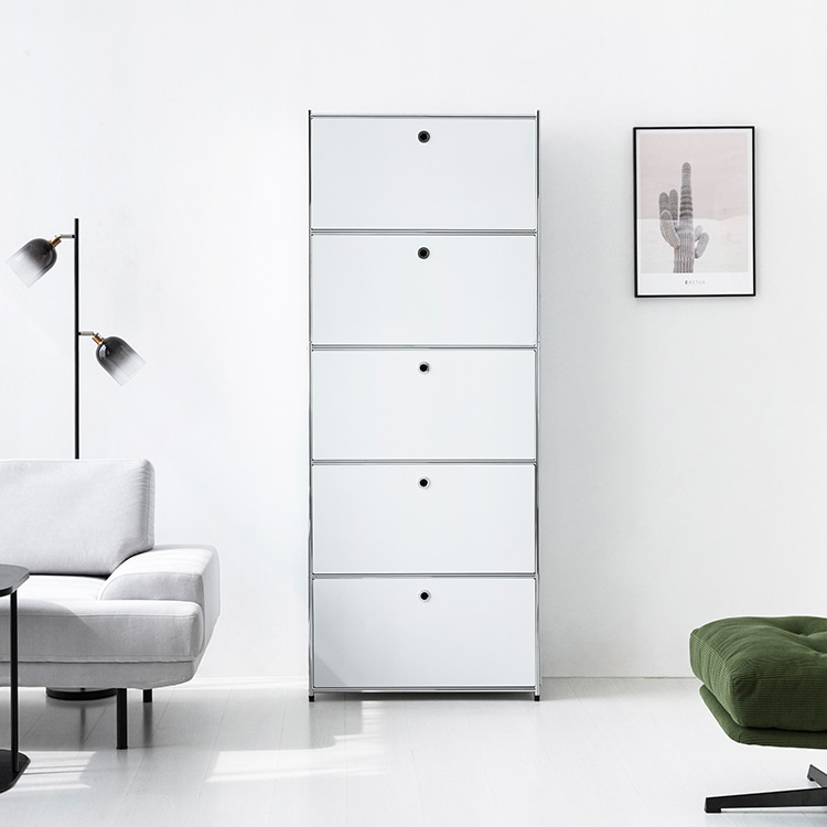 모듈가구 심플리 5단 수납장 BC101 77x40x196, 5단, 퓨어화이트 4792.7403