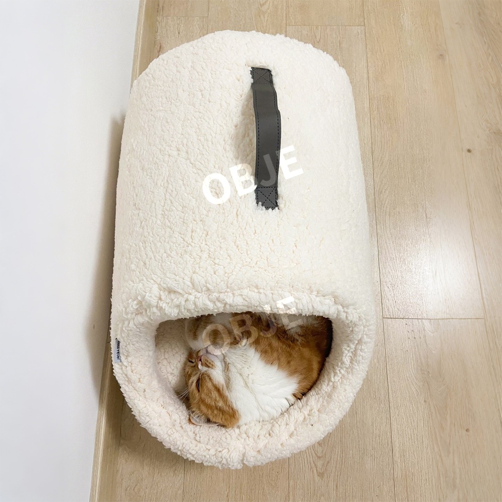 겨울 램스울 고양이 침대 소형견 밀폐형 - 상세 이미지 4