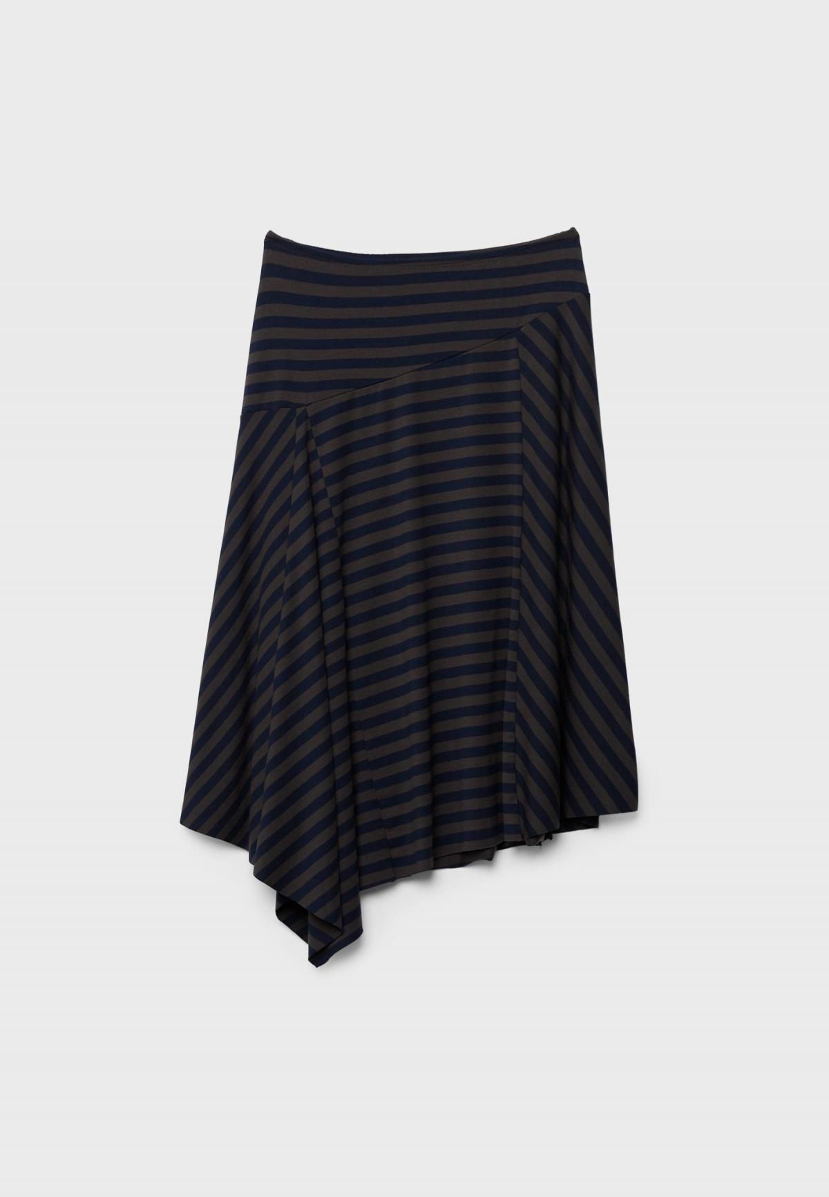 스트라디바리우스 스트라이프 비대칭 미디 스커트 7412/222 NAVY BLUE - 메인 이미지