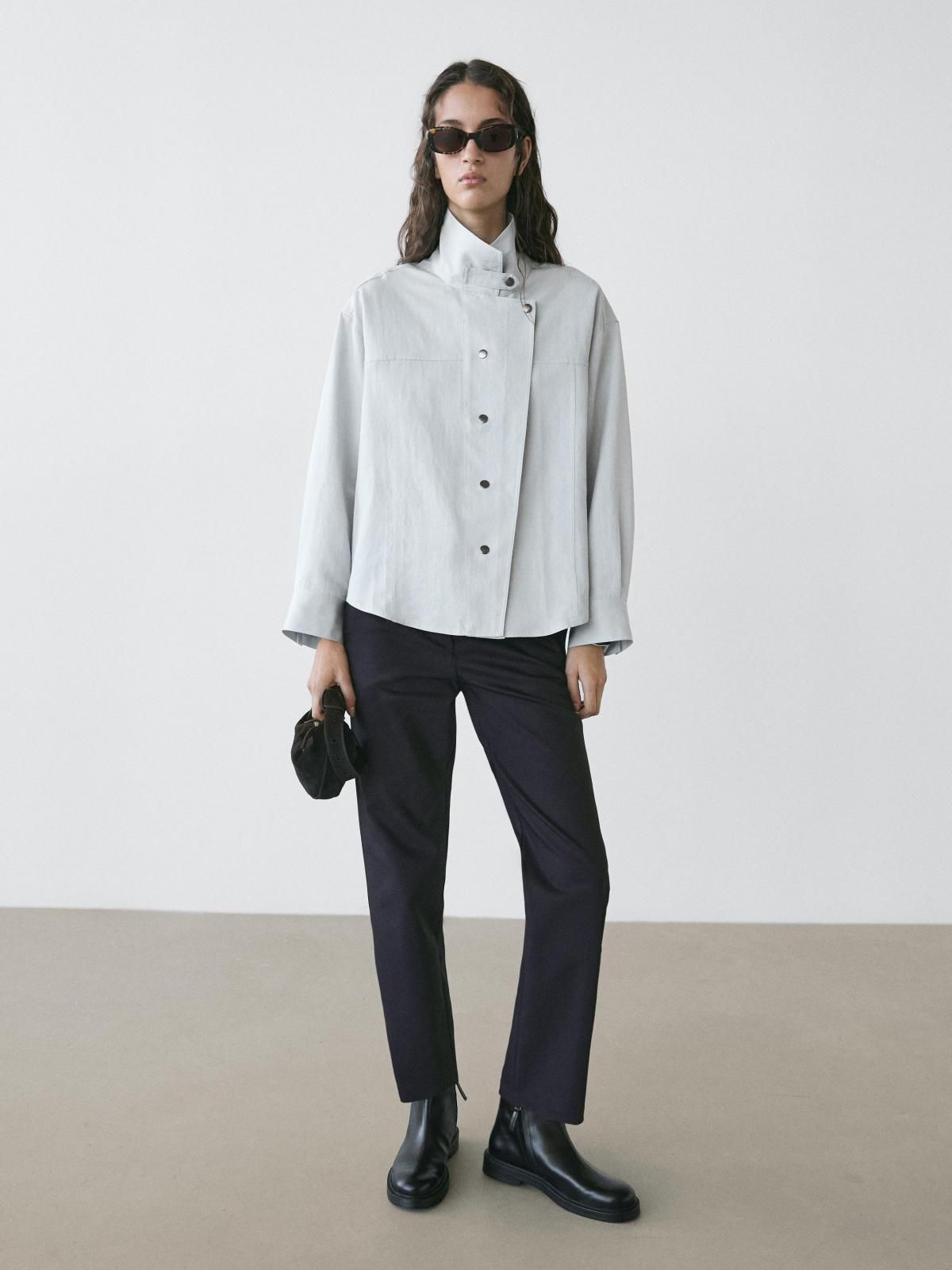 마시모두띠 테크니컬 그레이 와이드카라 셔츠 5188/788 LIGHT BLUE - 상세 이미지 2