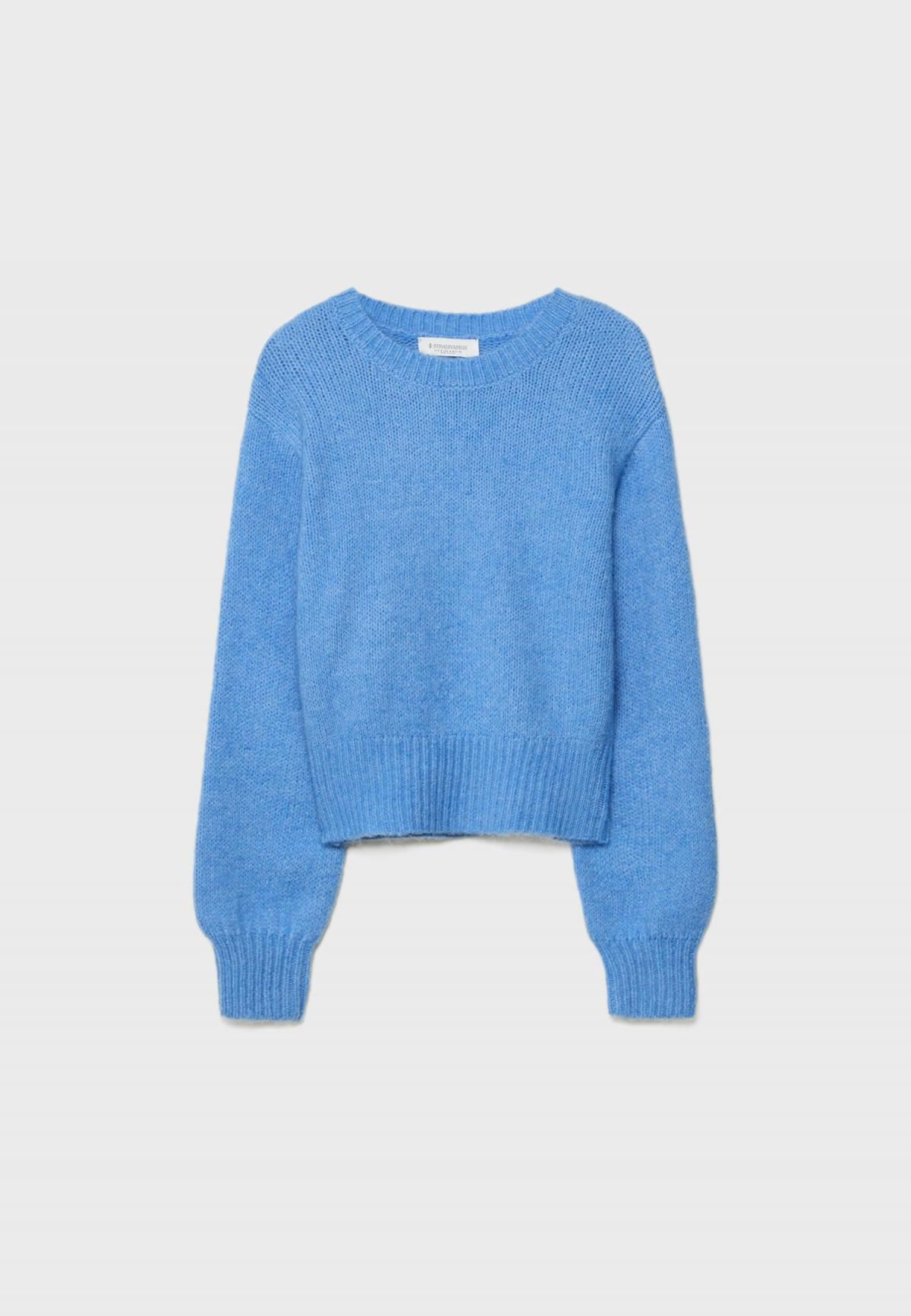 스트라디바리우스 소프트 라운드넥 니트 스웨터 블루 1515/412 ROYAL BLUE - 상품 이미지