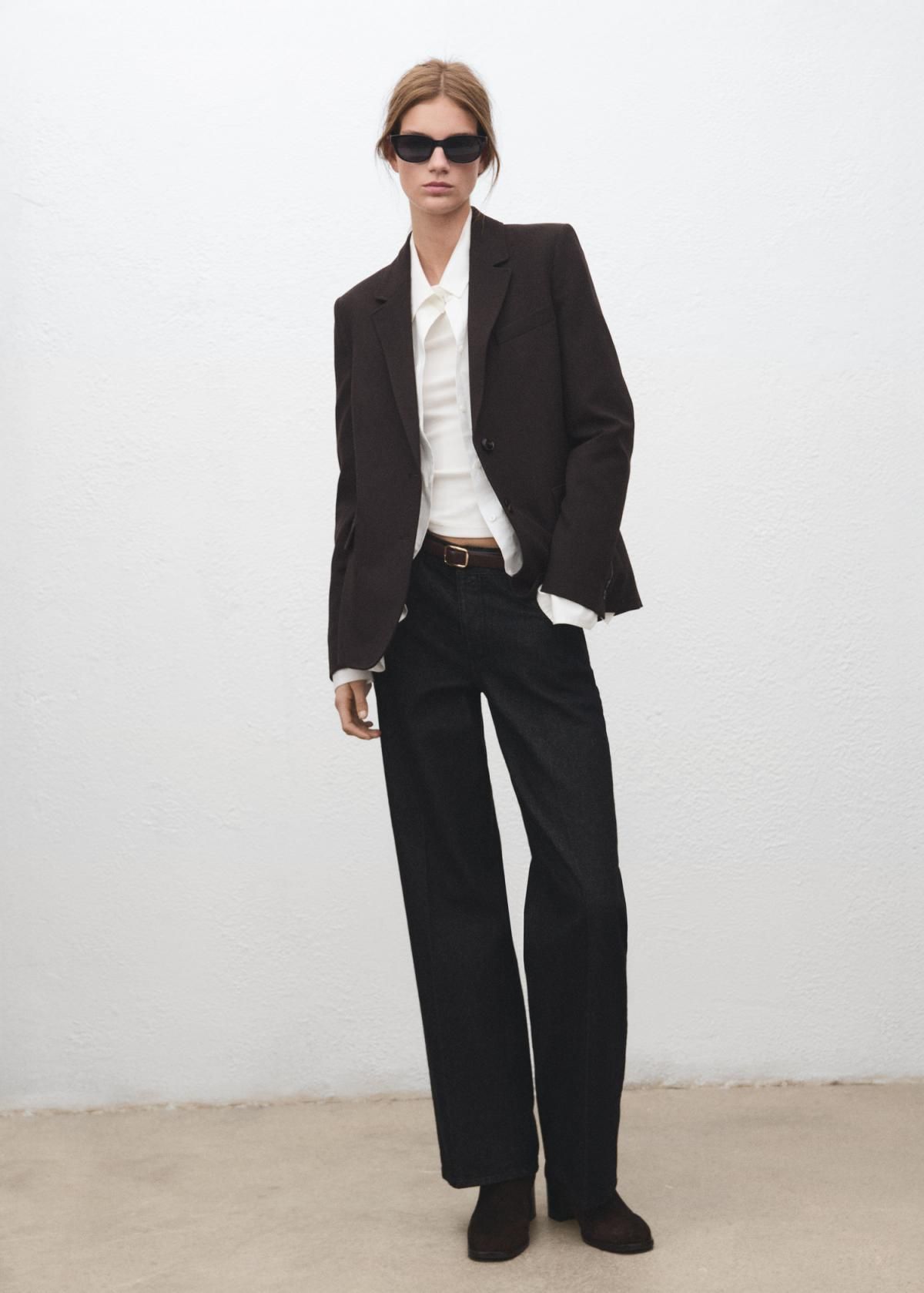 망고 테일러드 클래식 브라운 싱글 블레이저 27071328 CHOCOLATE - 상세 이미지 3