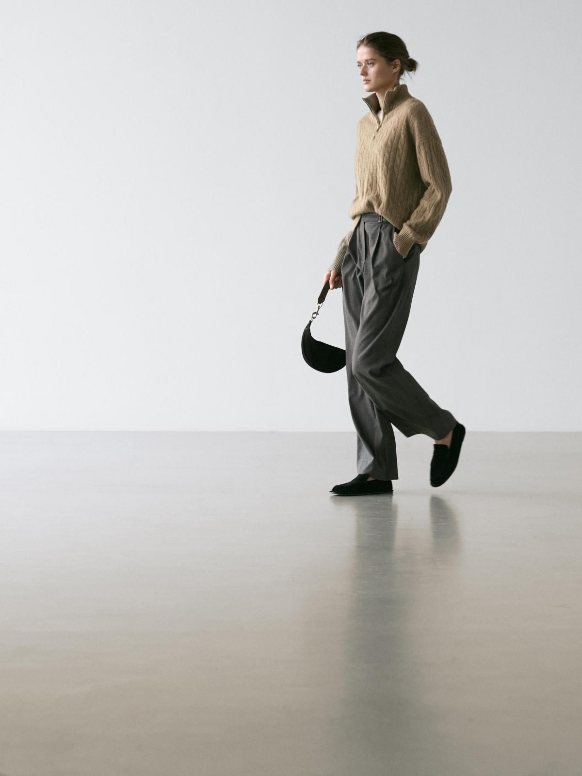 마시모두띠 테일러드 핀스트라이프 플리츠 팬츠 5053/553 CHARCOAL - 상세 이미지 5