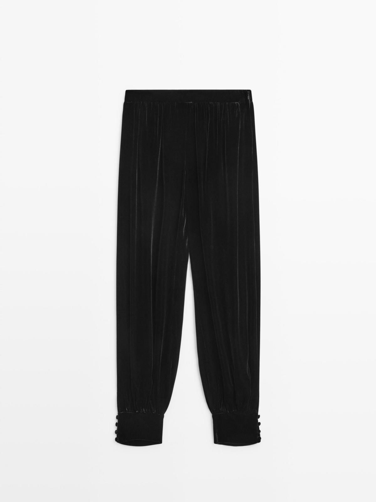 마시모두띠 벨벳 와이드 배기 팬츠 9006/950 BLACK - 상세 이미지 5