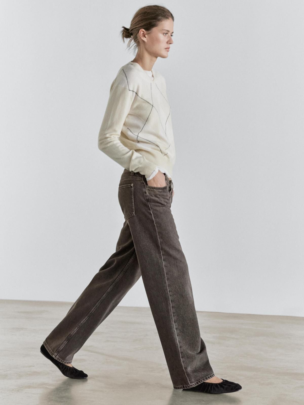 마시모두띠 빈티지 스트레이트핏 로우라이즈 청바지 5099/698 NATURAL GREY - 상세 이미지 3