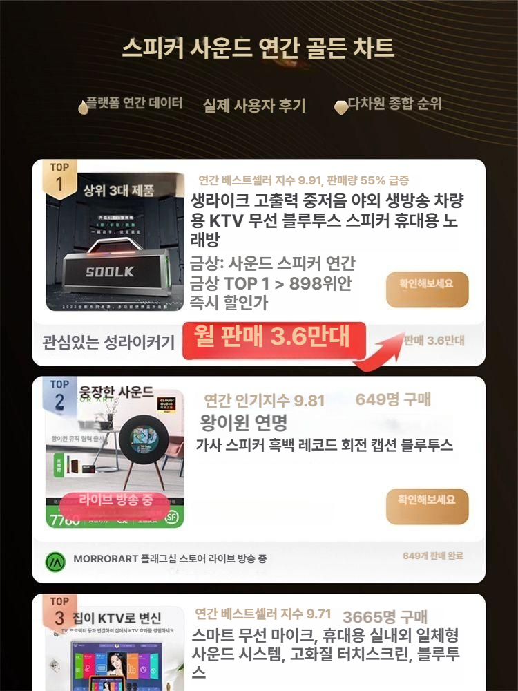 휴대용 야외 노래방 스피커 사운드 가라오케 블루투스 - 상세 이미지 4