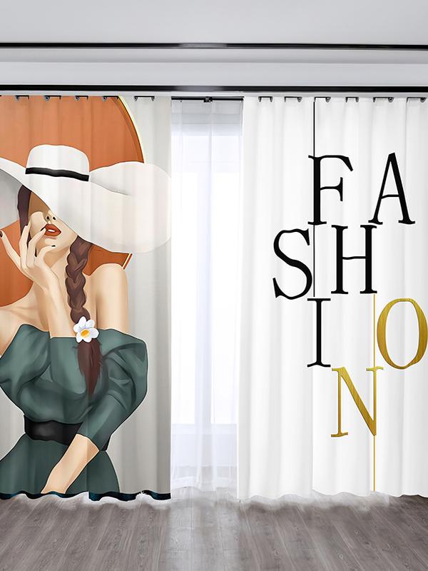 북유럽 감성 소녀 침실 거실 미용실 매장 분리용 패턴 1 폭 2.5m 아일렛형