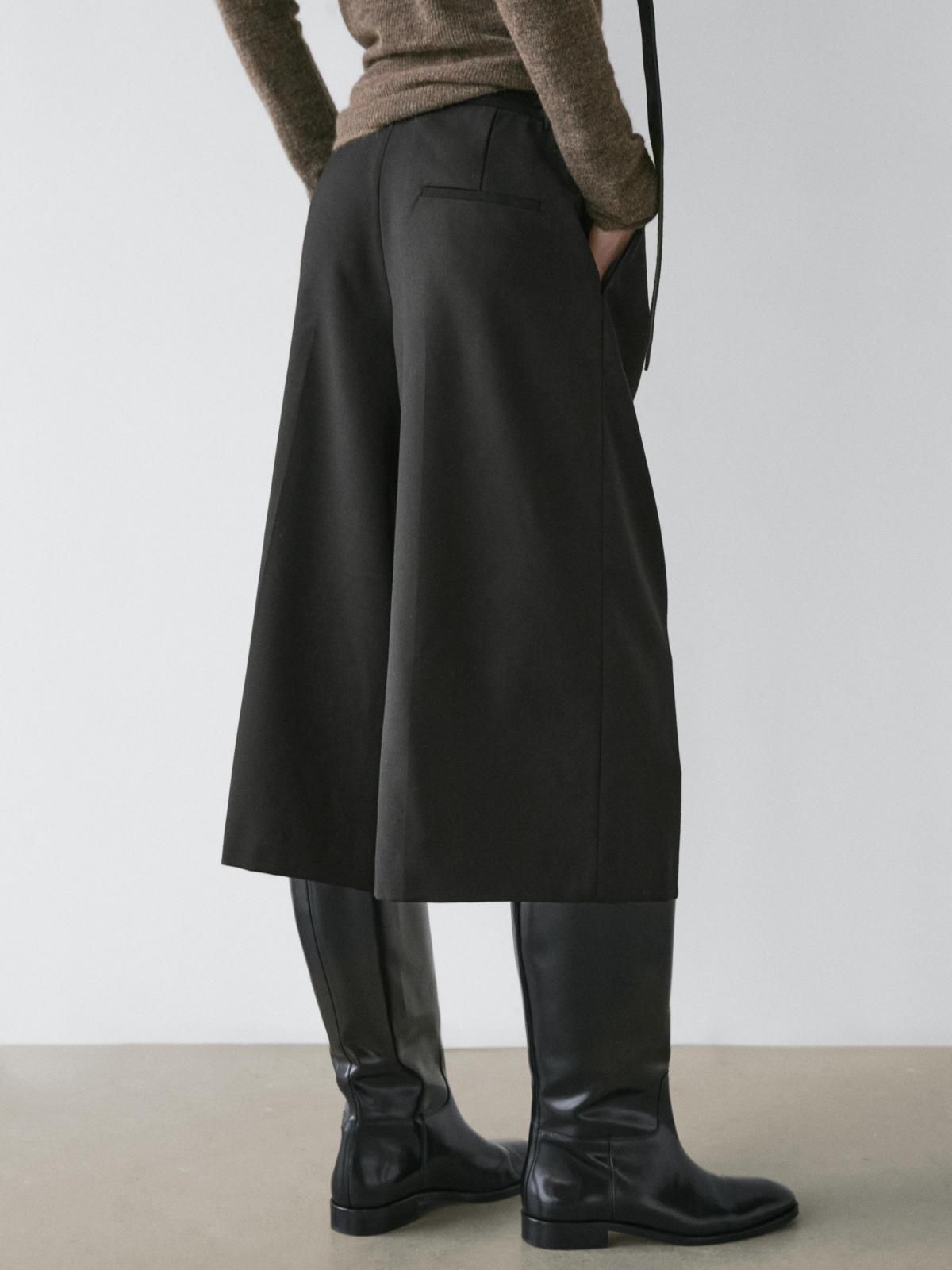 마시모두띠 프리미엄 울 롱 버뮤다 와이드 팬츠 5007/654 BLACK - 상세 이미지 5