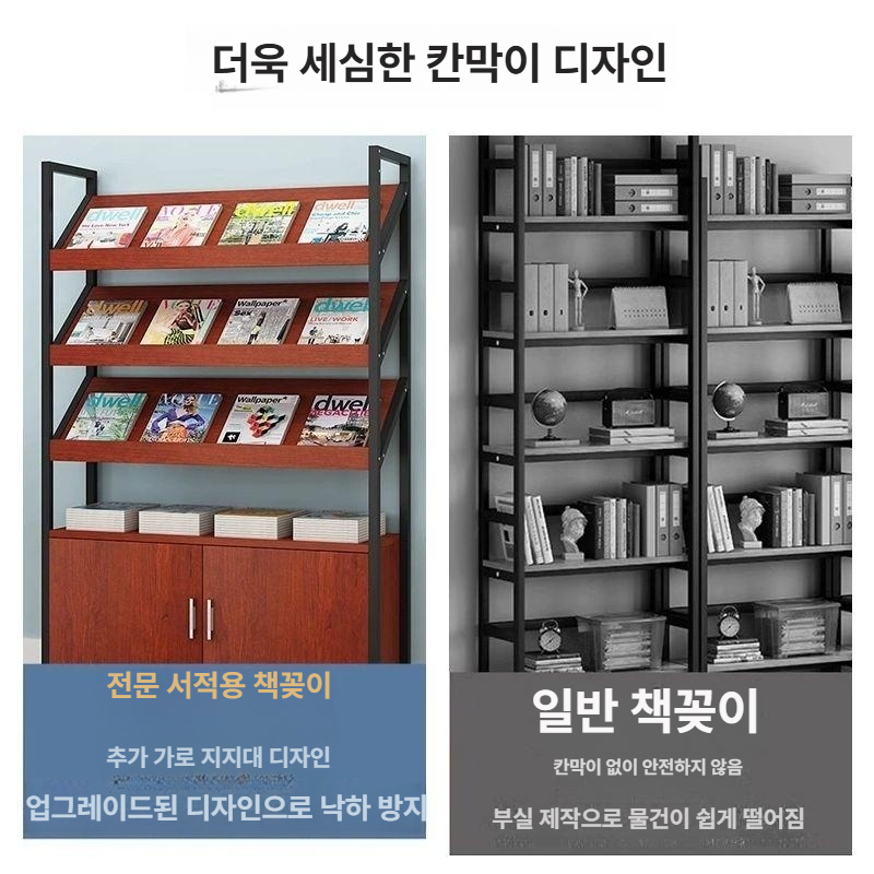 원목 잡지 꽂이 리플렛 진열대 도서관 책 홍보물 팜플렛 - 상세 이미지 4
