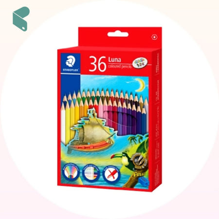 루나색연필 36색 유성 육각 컬러링 세트 136C36 스테들러 커머스픽101