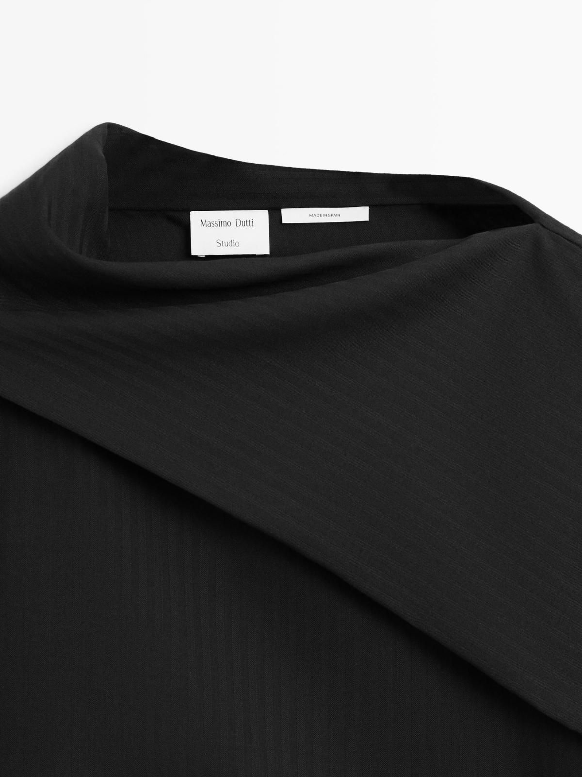 마시모두띠 스트라이프 케이프 블랙 블라우스 9303/951 BLACK 이미지 6