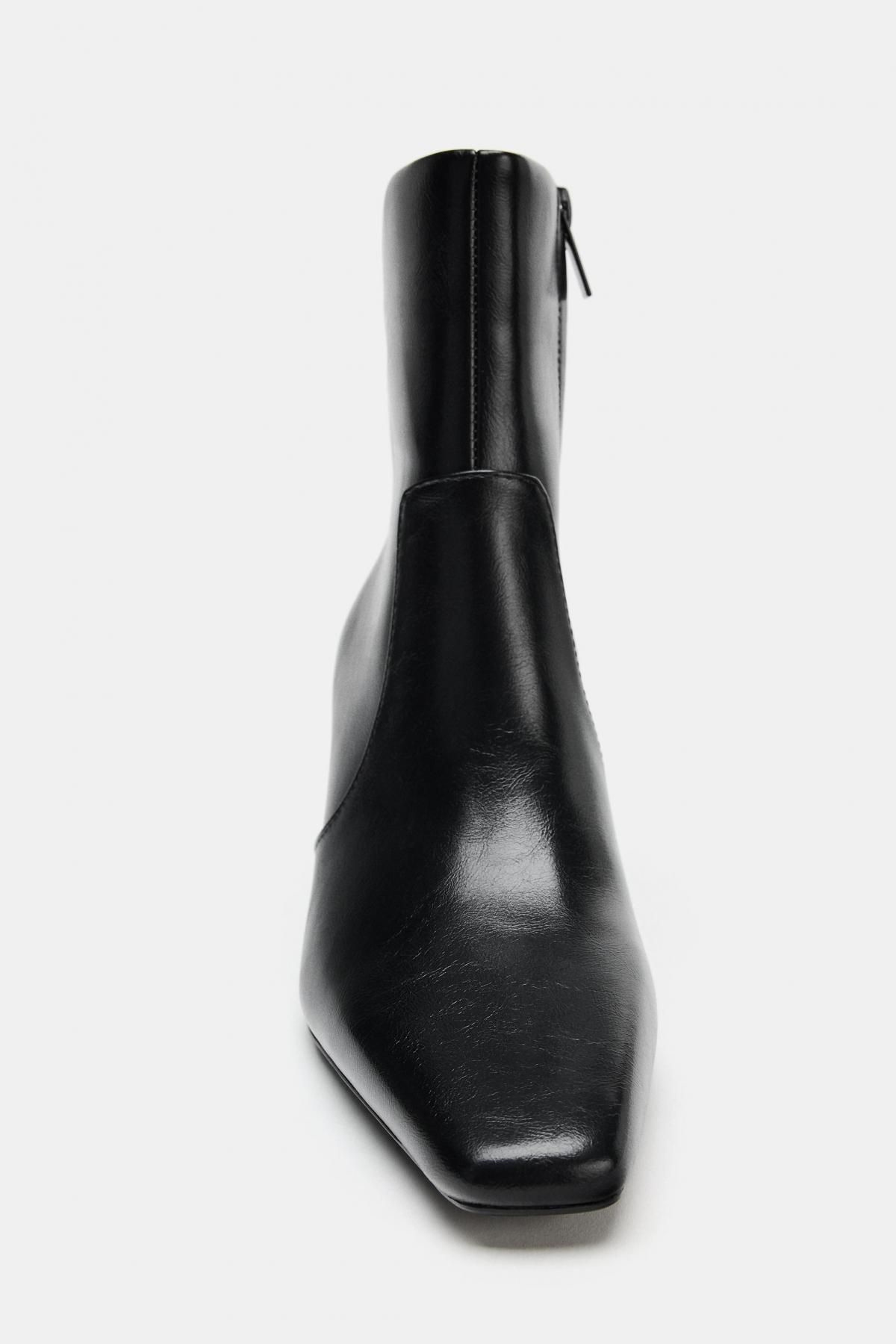자라 스퀘어토 블록힐 앵클부츠 3105/710 BLACK - 상세 이미지 3
