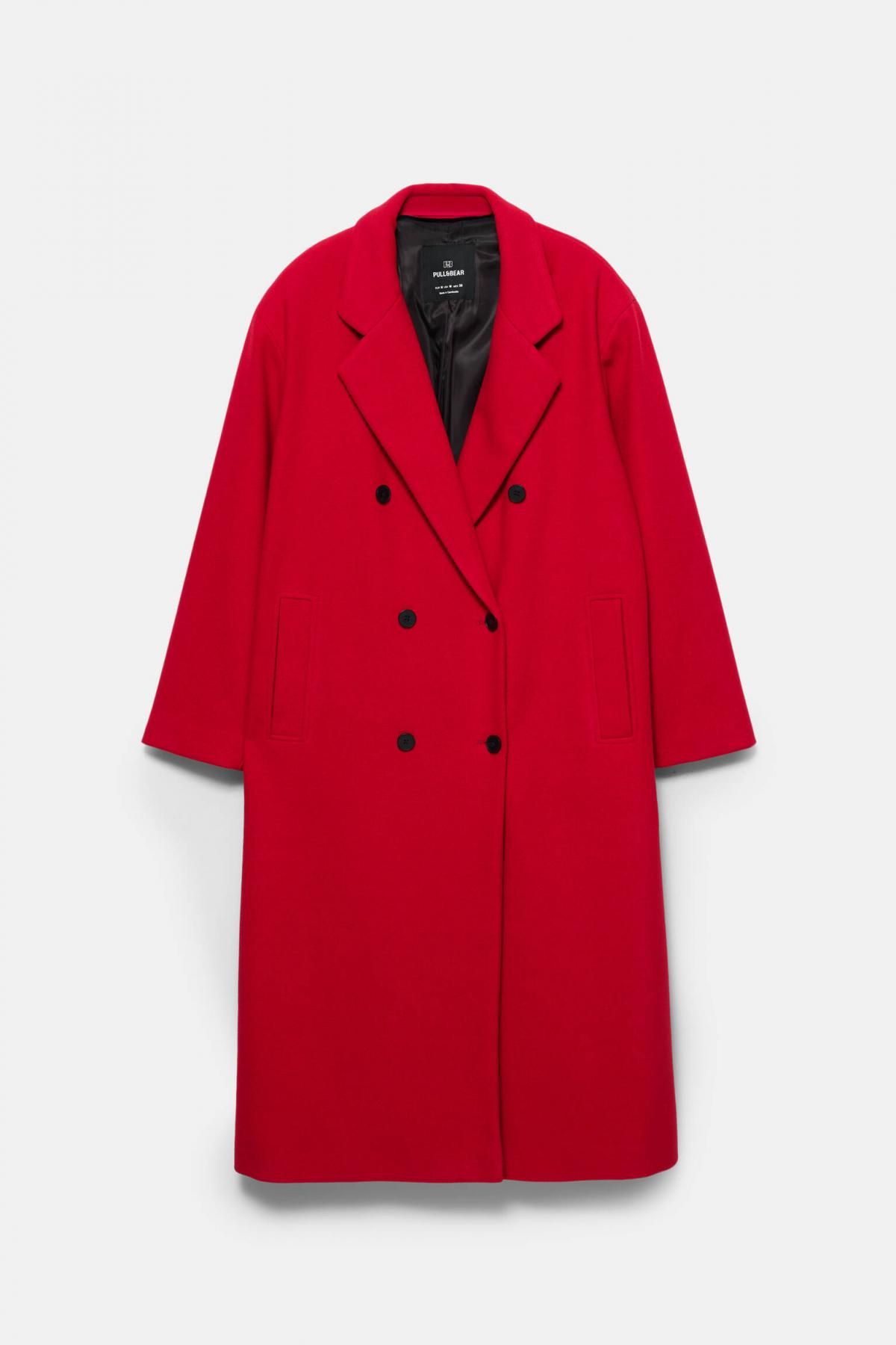 풀앤베어 소프트 롱 레드 더블버튼 코트 3755/408 RED - 상품 이미지