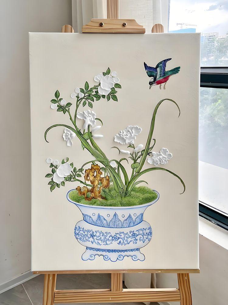 제비꽃그림 카페액자 엔틱그림 한옥카페액자 캔버스 - 상세 이미지 5