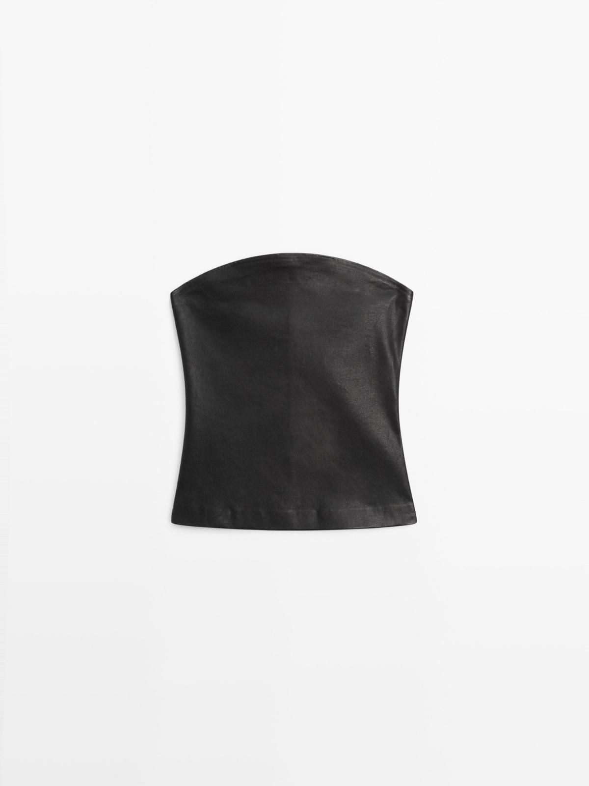 마시모두띠 프리미엄 나파 레더 오프숄더 탑 5361/681 BLACK - 상세 이미지 5