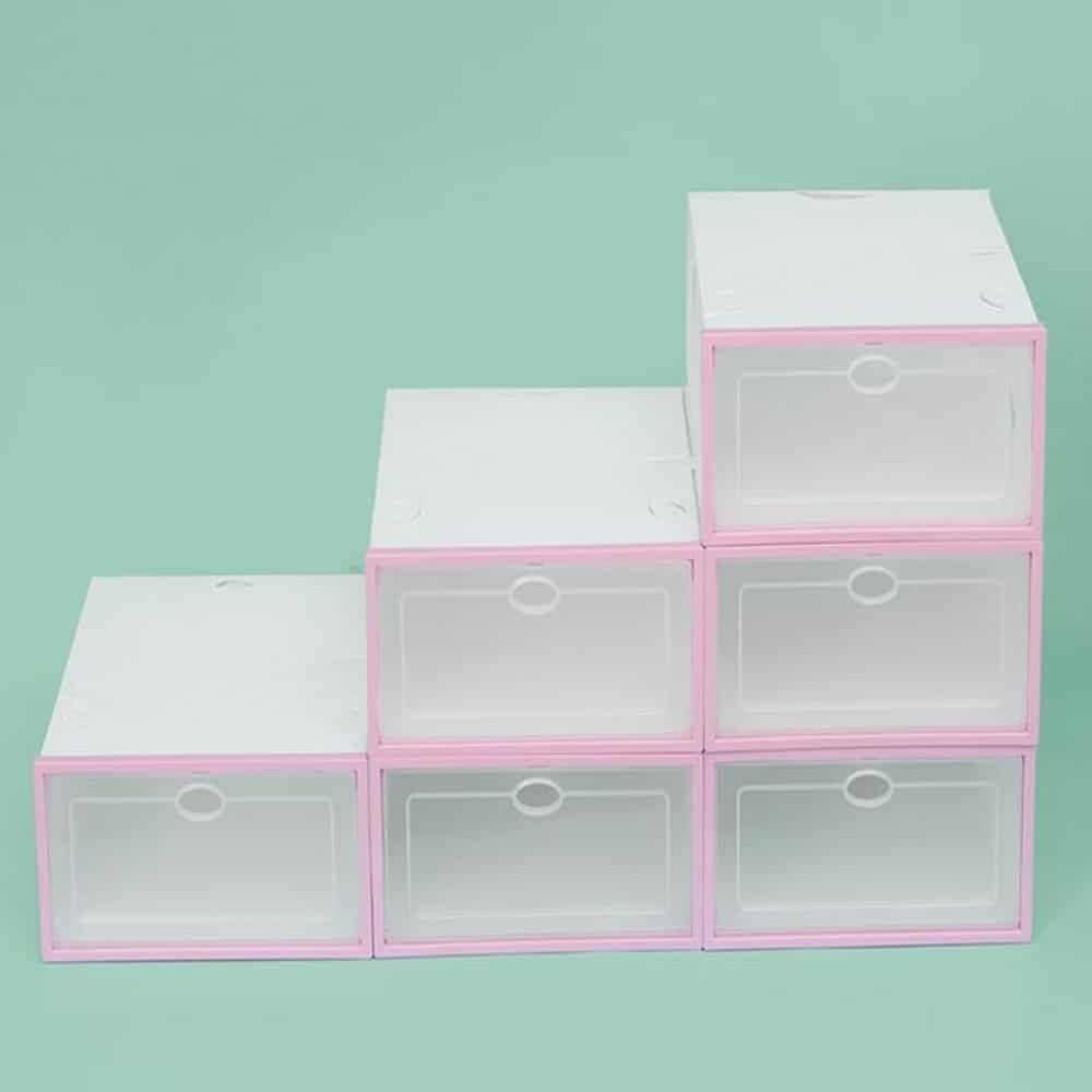 DIY 신발정리함 6p세트(핑크) 신발정리박스 신발상자 - 상품 이미지