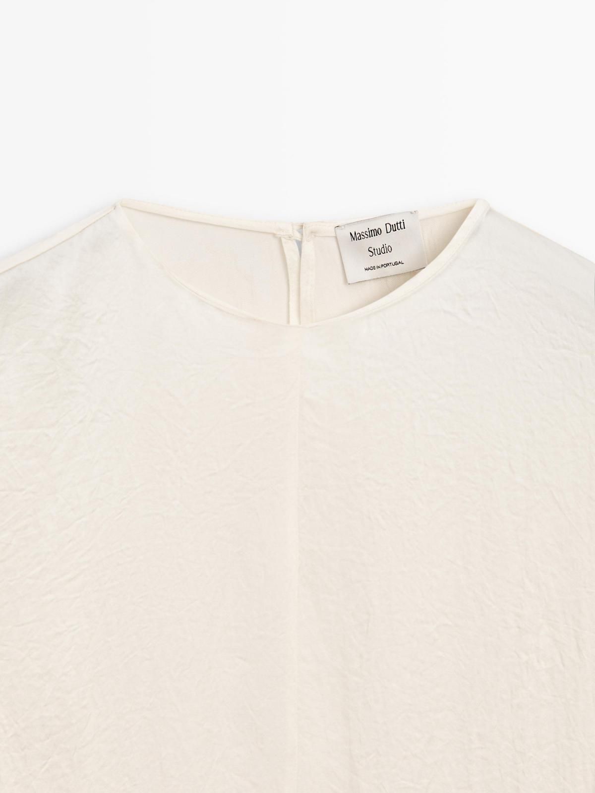 마시모두띠 새틴 플루이드 블라우스 셔링 9311/950 BEIGE - 상세 이미지 5