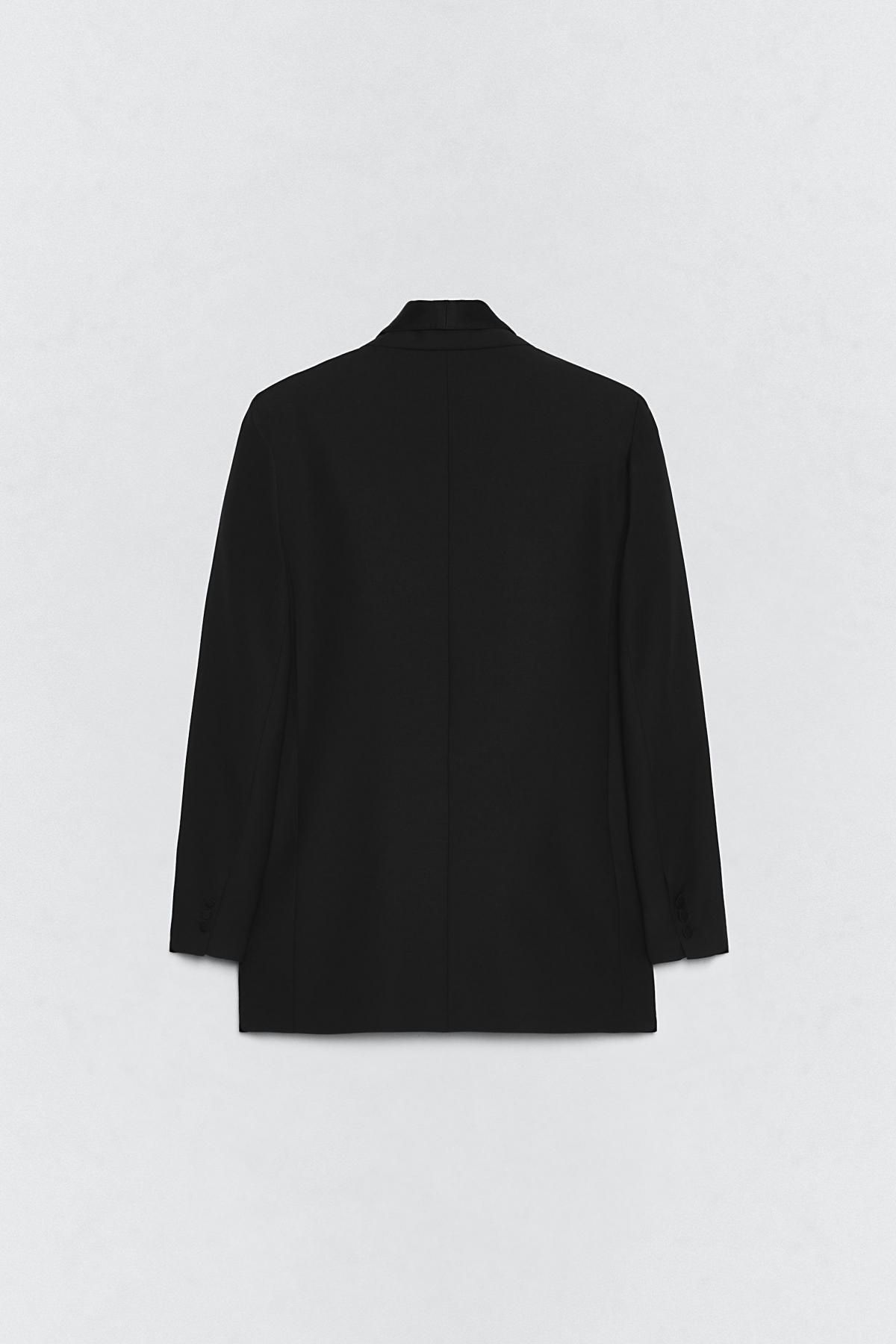 자라 울블렌드 더블 블랙 블레이저 X 소시오츠키 9820/499 BLACK - 상세 이미지 4
