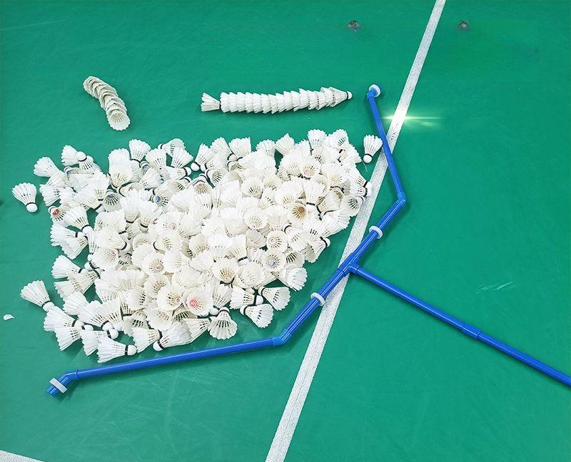 셔틀콕 밀대 줍기 정리 수집기 스위퍼 배드민턴 코트 블루 5개입