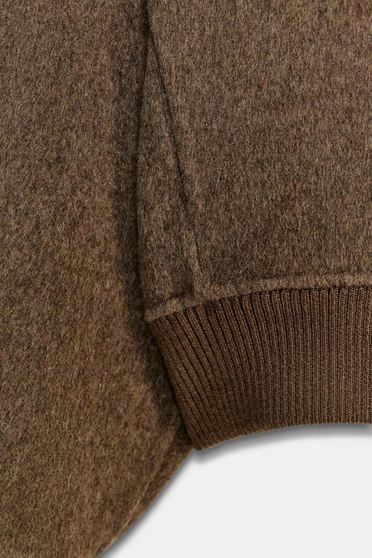 자라 울블렌드 봄버 재킷 브라운 7522/040 BROWN / TAUPE - 상세 이미지 4