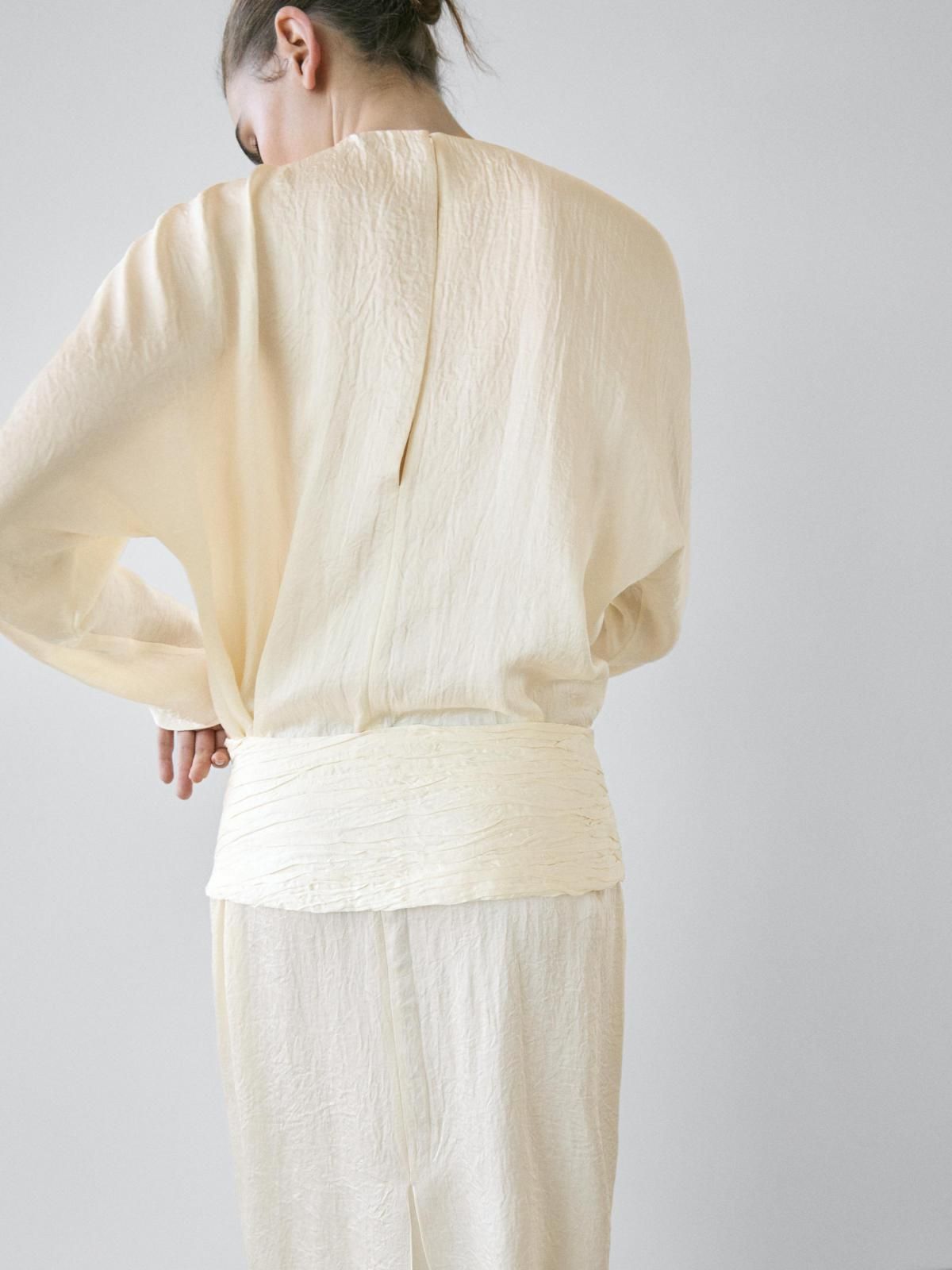 마시모두띠 새시 벨트 미디 원피스 아이보리 9113/950 BEIGE - 상세 이미지 4