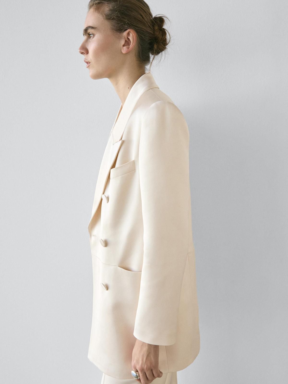 마시모두띠 새틴 테일러드 더블버튼 블레이저 9510/951 BEIGE - 상세 이미지 4