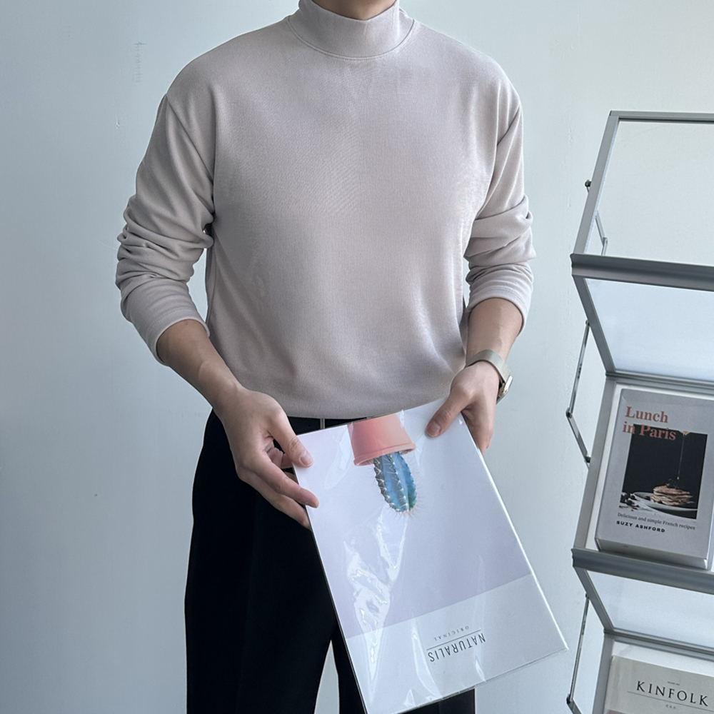 1+1 반목폴라 목폴라 하프넥 남자 니트 빅사이즈 이너 니트 이미지 8
