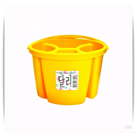 학생 미술 수채화 물통 달리 소 노랑색 4칸 175x175x118 60p