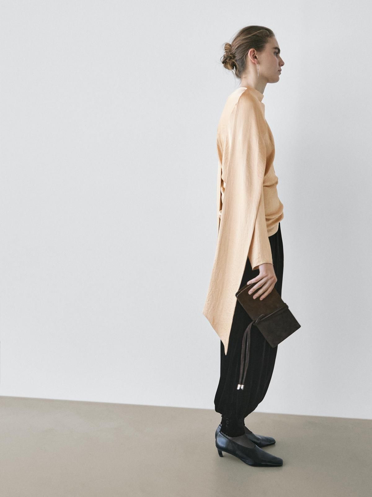 마시모두띠 벨벳 와이드 배기 팬츠 9006/950 BLACK - 상세 이미지 2