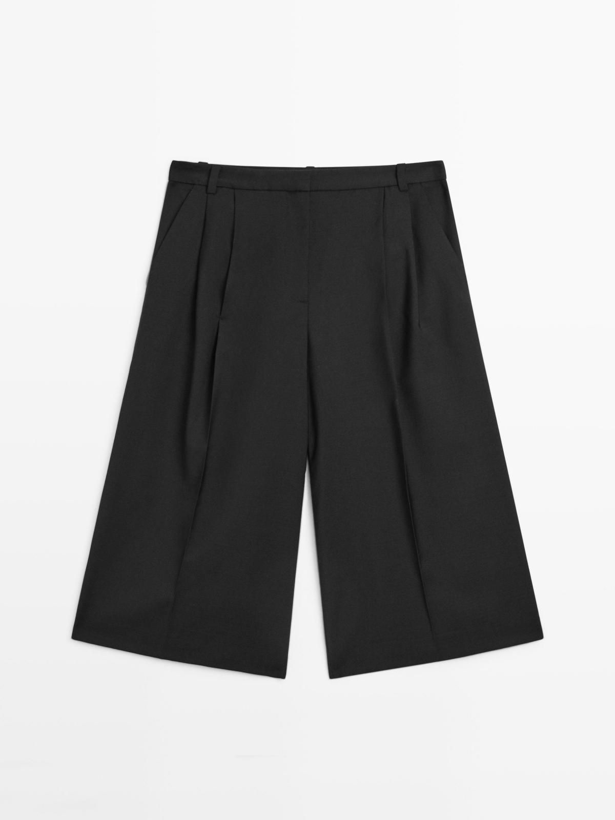 마시모두띠 프리미엄 울 롱 버뮤다 와이드 팬츠 5007/654 BLACK - 상품 이미지