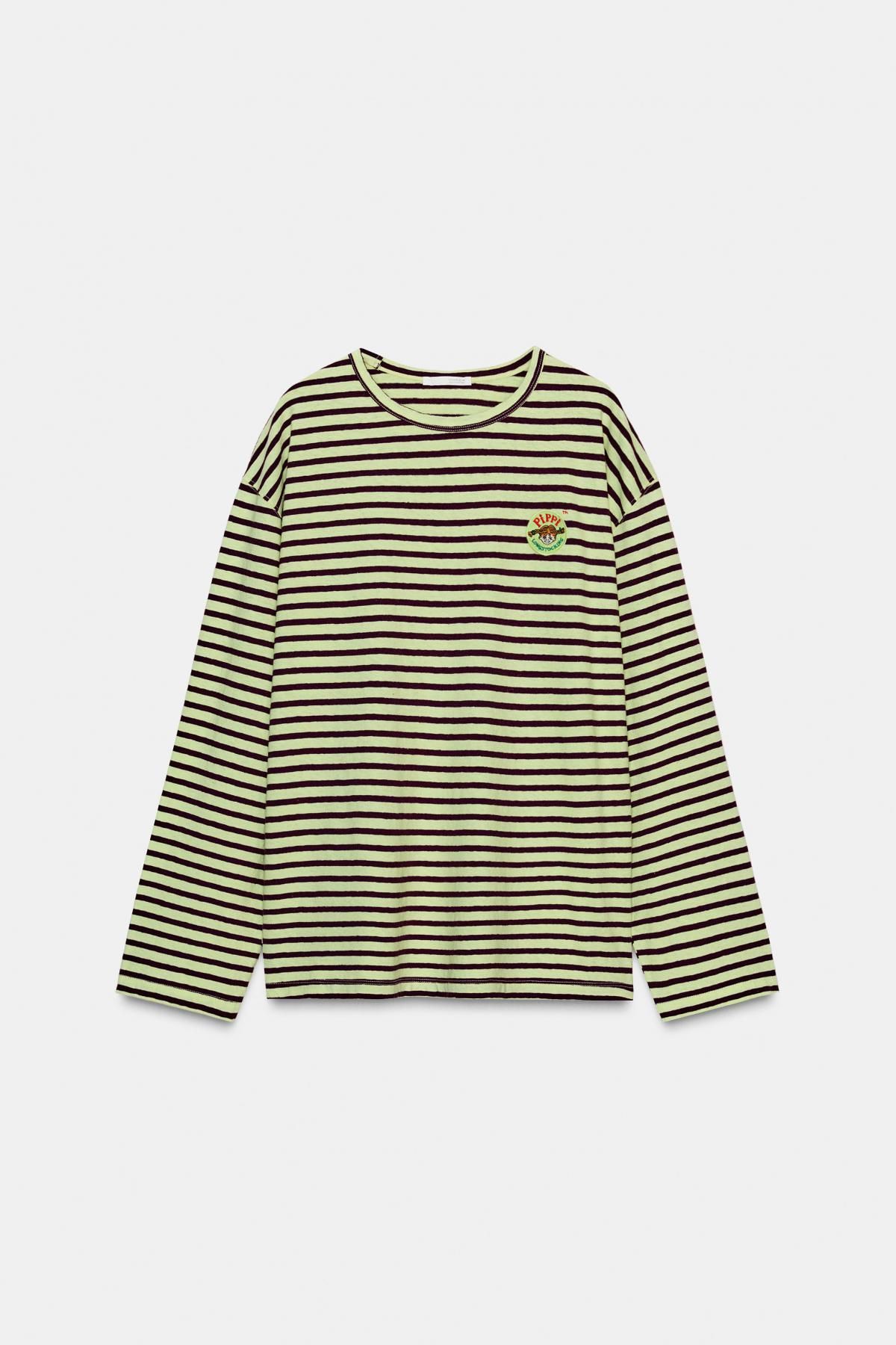 자라 스트라이프 코튼 린넨 긴팔 티셔츠 0858/821 STRIPED - 상품 이미지