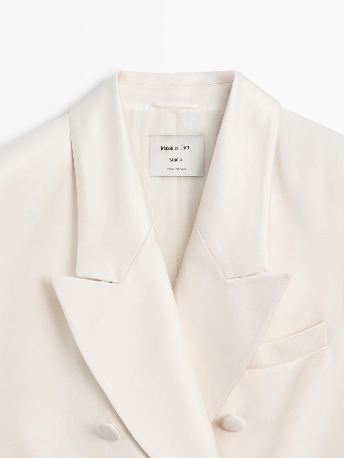 마시모두띠 새틴 테일러드 더블버튼 블레이저 9510/951 BEIGE - 상세 이미지 5