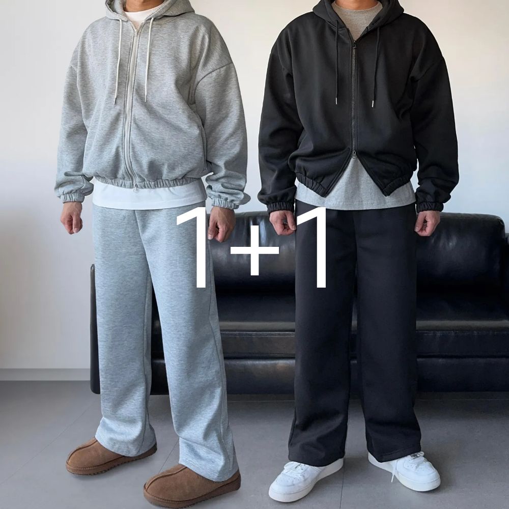 1+1 남자기모트레이닝세트 남자트레이닝복세트 트레이닝셋업 스웨트셋업 - 상품 이미지