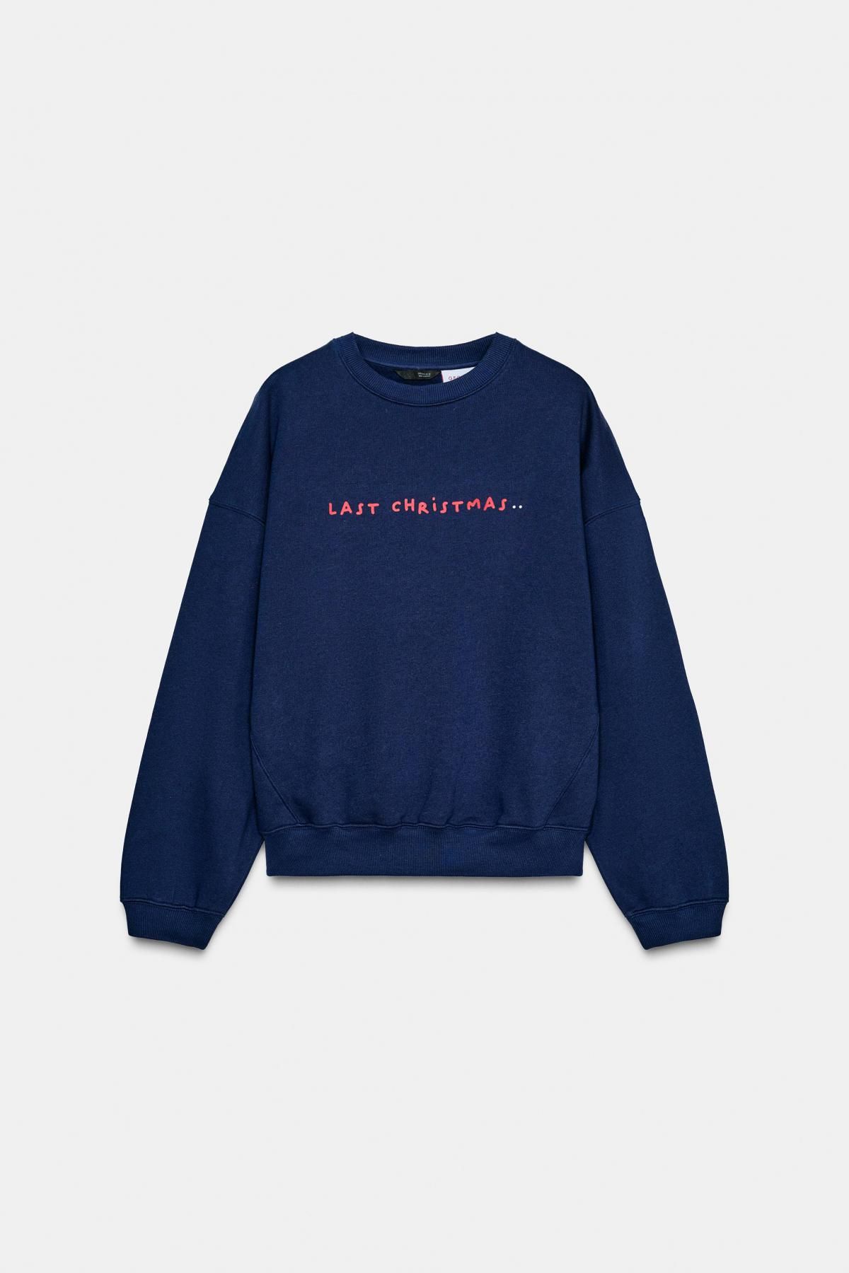 자라 조지마이클 크리스마스 맨투맨 4805/812 NAVY BLUE - 메인 이미지
