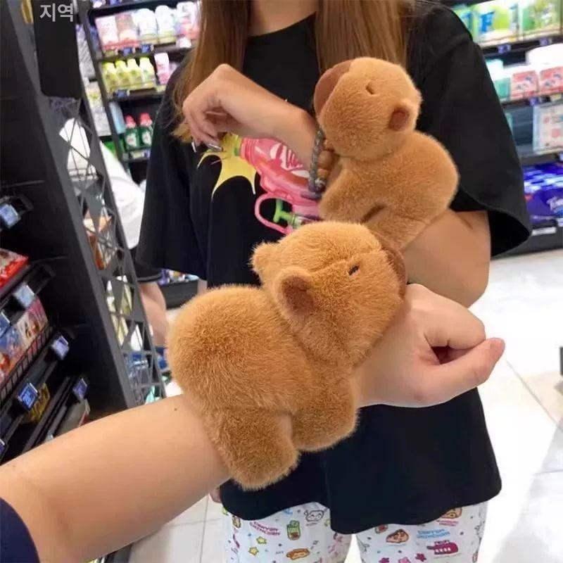 카피바라 인형 커튼 끈 귀여운 물총 팔찌 여자 생일 선물 대형 애착 거북이 카피바라 2개 세트 - 상세 이미지 3